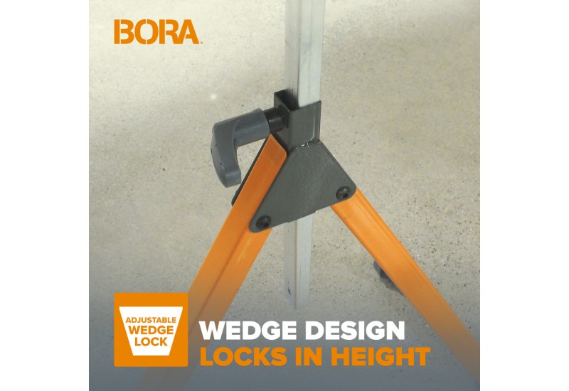 Le design en coin verrouille la hauteur. Le design en coin verrouille la hauteur.