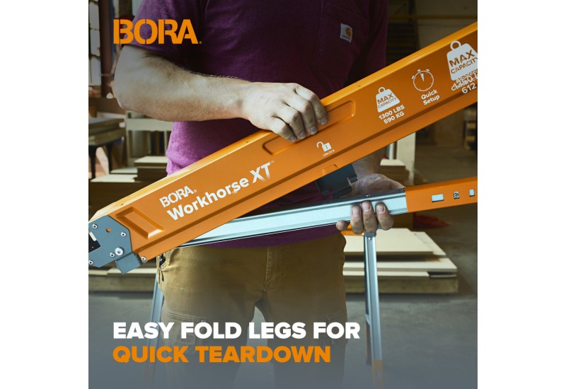 Pieds pliables pour un démontage rapide. Pieds pliables pour un démontage rapide.