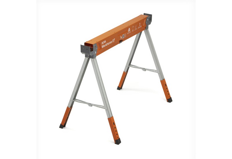 Chevalet de sciage BORA Workhorse XT, vue générale en position de travail. Chevalet de sciage BORA Workhorse XT, vue générale en position de travail.