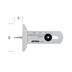 Jauge de profondeur pneus 0-25 mm en acier inox