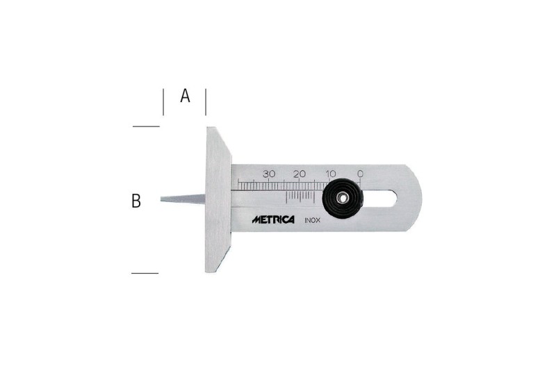 Jauge de profondeur pneus 0-25 mm en acier inox