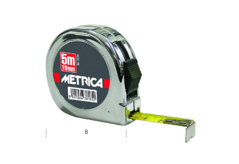 Mètre ruban METRICA 38182 chromé modèle de poche 2 m Mètre ruban METRICA 38182 chromé modèle de poche 2 m