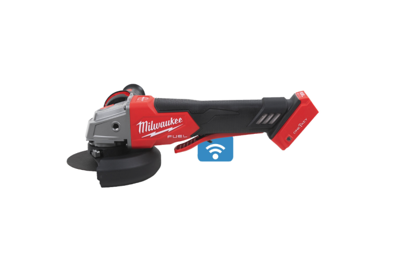 Détail du système de changement de disque sans outil FIXTEC™ sur la meuleuse Milwaukee 125mm. Détail du système de changement de disque sans outil FIXTEC™ sur la meuleuse Milwaukee 125mm.