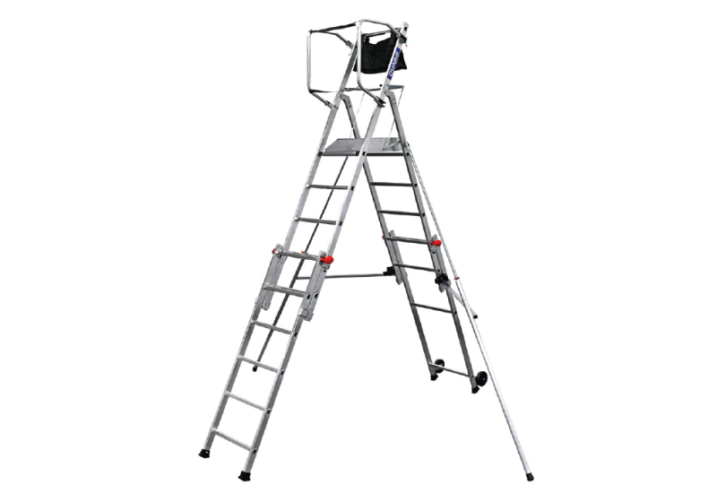 Plate forme de travail télescopique 4 hauteurs de travail (3,49m, 3,74m, 4,00m & 4,25m) - 6/9 marches