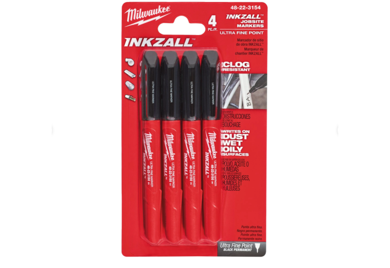 Set 4 Marqueurs Milwaukee INKZALL Pointe Ultra Fine 0.6mm Set 4 Marqueurs Milwaukee INKZALL Pointe Ultra Fine 0.6mm