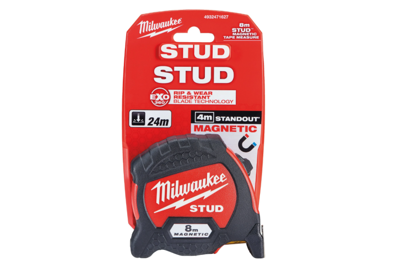 Mètre ruban Milwaukee STUD GEN2 - 8m - Magnétique pour Pros Mètre ruban Milwaukee STUD GEN2 - 8m - Magnétique pour Pros