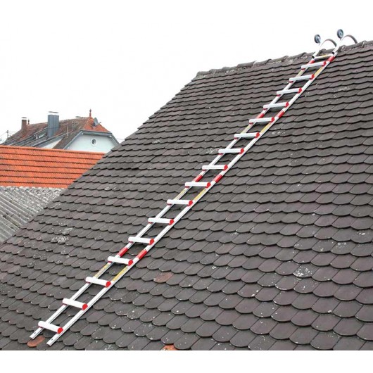 CENTAURE - Échelle de toit aluminium 6,60m - entraxe 330mm - avec crochet de faitage CENTAURE - Échelle de toit aluminium 6,60m - entraxe 330mm - avec crochet de faitage