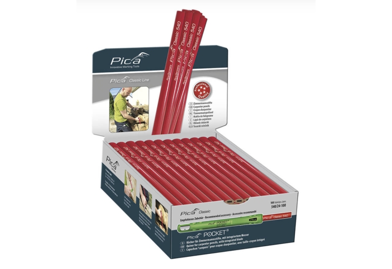 Boîte de 100 crayons de charpentier PICA 540 (30cm) pour Traçage Pro