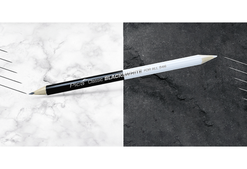 Paquet de 50 crayons universels Blanc/Noir 23cm - Pour les surfaces claires et foncées