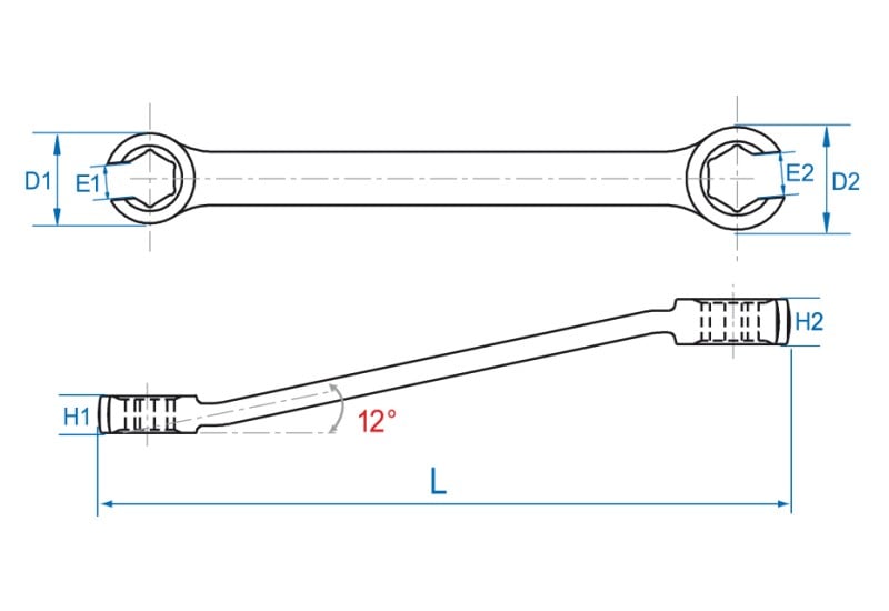 KING TONY - Trousse  6 pièces, clés à tuyauter 8x10-10x12-11x13-12x14-17x19-19x22