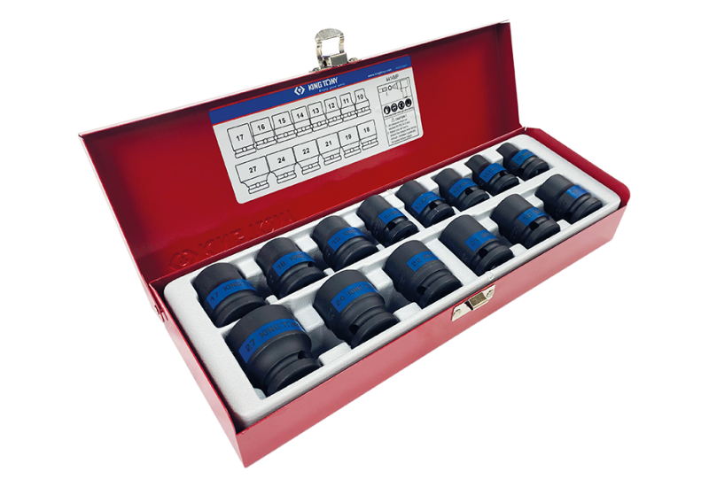 KING TONY - Coffret de douilles à choc 1/2" 14 pièces