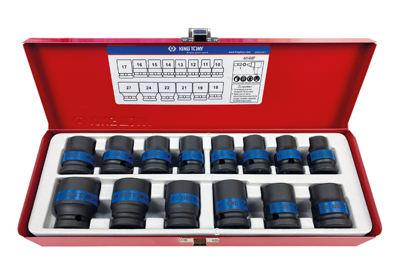 KING TONY - Coffret de douilles à choc 1/2" 14 pièces