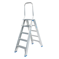 Solide DT05 : Escabeau Double 5 Marches avec Garde-Corps Pliable