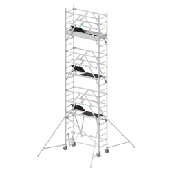 Solide VS804S : Échafaudage Pliant 4 Stabilisateurs (Travail 8.00m)