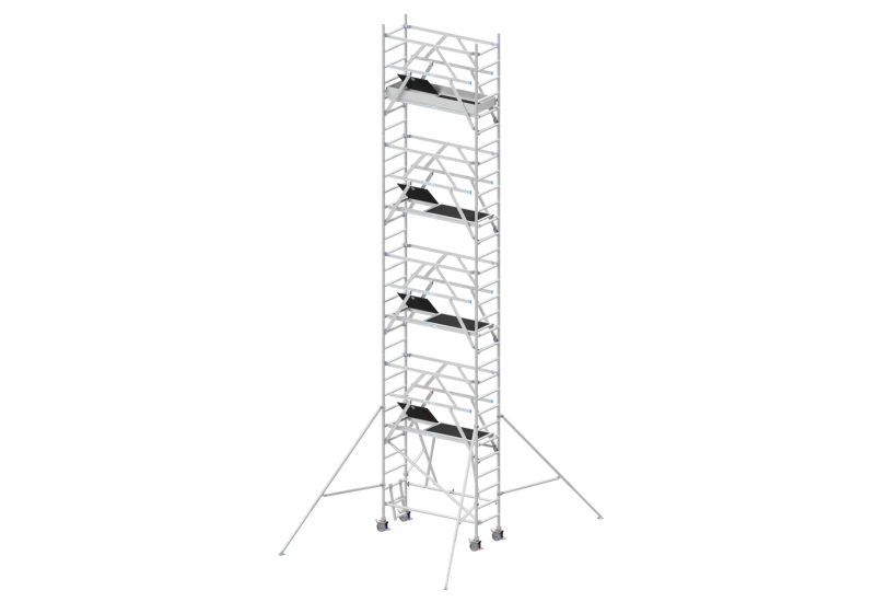 Solide VS1004S : Échafaudage Pliant 4 Stabilisateurs (Travail 10.00m)