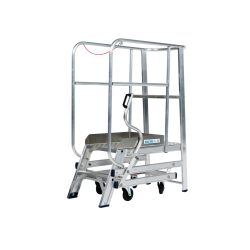 SOLIDE WHK2 : Plateforme Mobile Entrepôt Grande Stabilité (2 Marches)