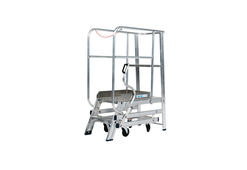 SOLIDE WHK2 : Plateforme Mobile Entrepôt Grande Stabilité (2 Marches)