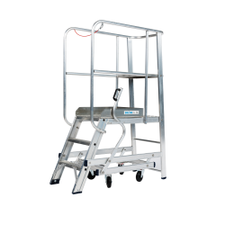 SOLIDE WHK3 : Plateforme Mobile Entrepôt Grande Stabilité (3 Marches)