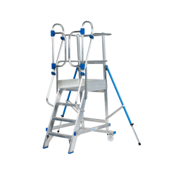 Solide MBT04ZVD : Escabeau à Palier Fixe avec Portillon de Sécurité - 4 marches