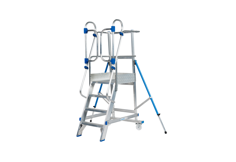 Solide MBT04ZVD : Escabeau à Palier Fixe avec Portillon de Sécurité - 4 marches