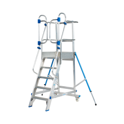 Solide MBT05ZVD : Escabeau à Palier Fixe 5 Marches avec Portillon