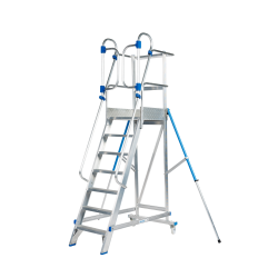 Solide MBT07ZVD : Escabeau à Palier Fixe 7 Marches & Portillon