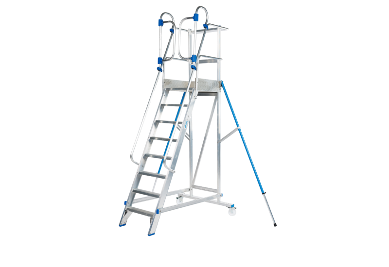 Solide MBT08ZVD : Escabeau à Palier Fixe 8 Marches & Portillon