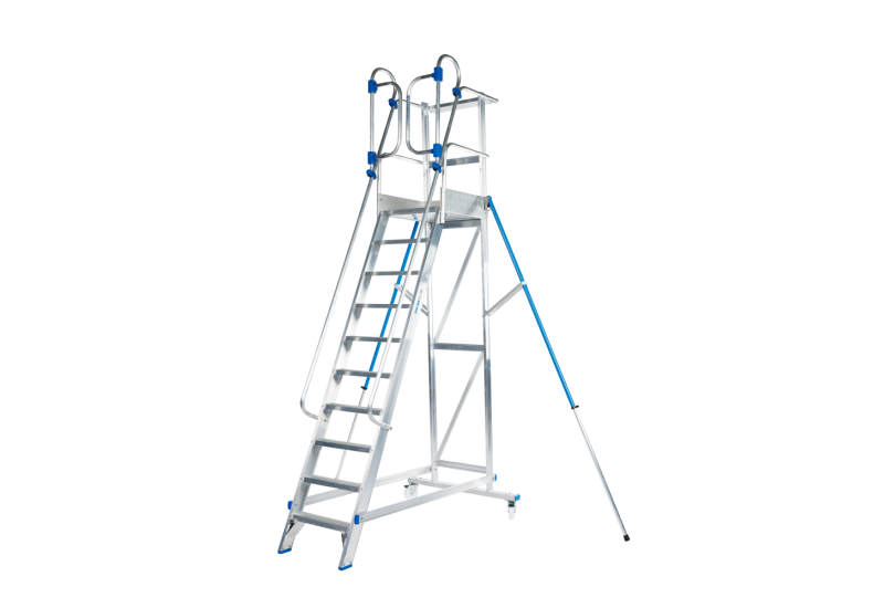 Solide MBT10ZVD : Escabeau à Palier Fixe 10 Marches & Portillon