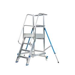 SOLIDE MBT04 : Escabeau à Palier Industriel 4 Marches (Fixe & Mobile)