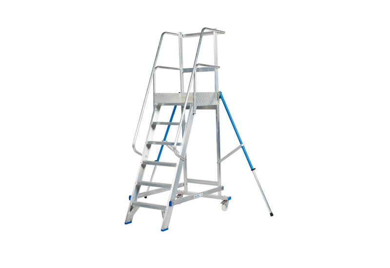 SOLIDE MBT06 : Escabeau à Palier Fixe pour Picking Intensif - 6 marches