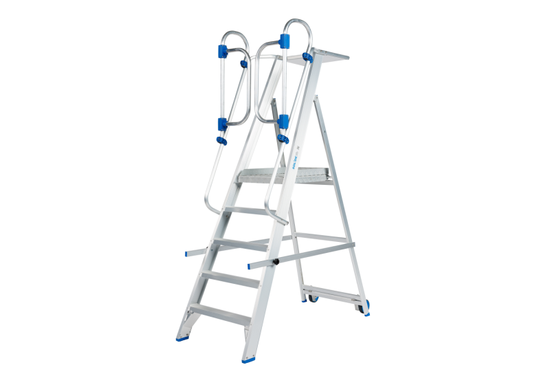 SOLIDE PMP05ZVD : Plate-forme Mobile 5 Marches avec Portillon de Sécurité
