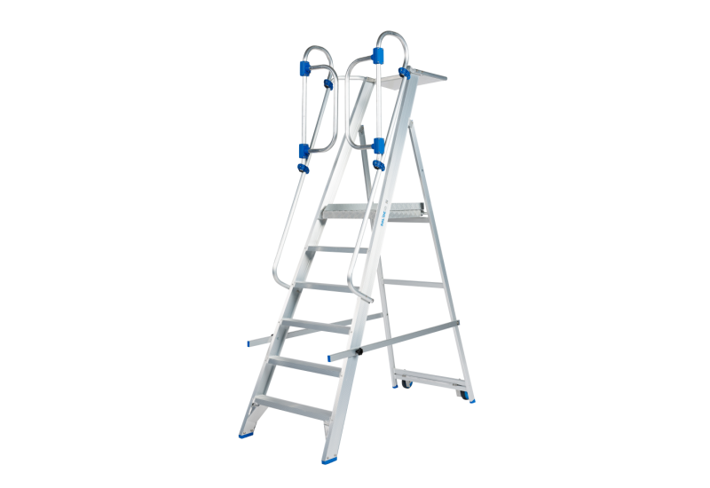 SOLIDE PMP06ZVD : Plate-forme Mobile 6 Marches avec Portillon Sécurité