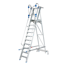 SOLIDE PMP10ZVD : Plate-forme Mobile 10 Marches à Portillon Sécurisé