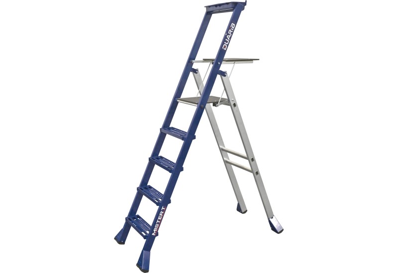 Duarib Mister T 5 Marches : Escabeau Aluminium Grande Hauteur & Passage WC