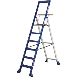 Duarib Mister T 6 Marches : Escabeau Aluminium 3,30m & Tablette Lourde