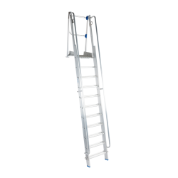 Solide EAD1018 : Échelle Accès Dalle Très Grande Hauteur (4,45m) - réglable de 2,58m à 4,45m