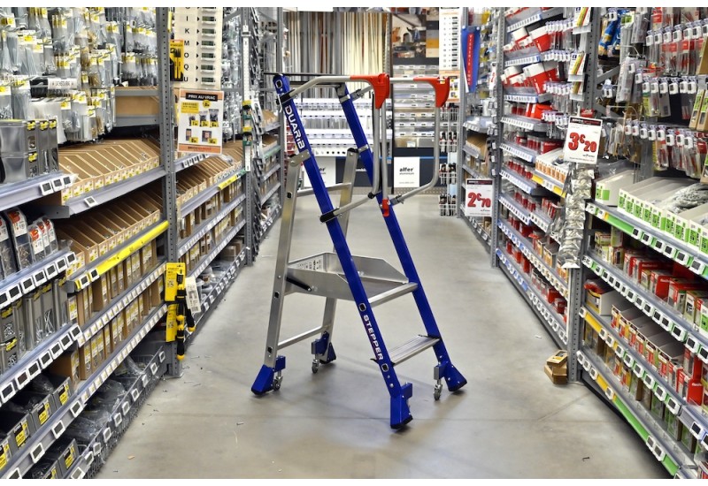 Duarib Stepper 2 Marches : Plateforme de Travail & Rayonnage Ergonomique