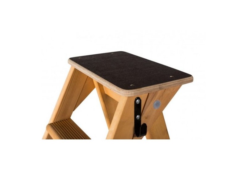 Escabeau DUARIB à un plan de montée - 6 marches + tablette - hauteur de travail maximum : 2.90m - bois