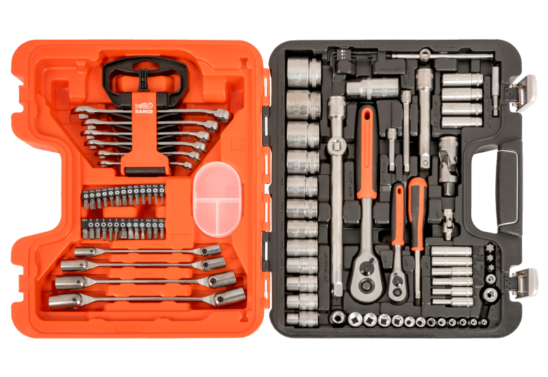 BAHCO - Jeu de douilles et de douilles longues 1/4-1/2, 6 pans métriques/clés mixtes-92p