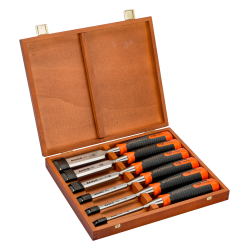 Coffret ciseaux à bois Bahco 434-S6-EUR ERGO 6 pièces avec manche bi-matière anti-fissures