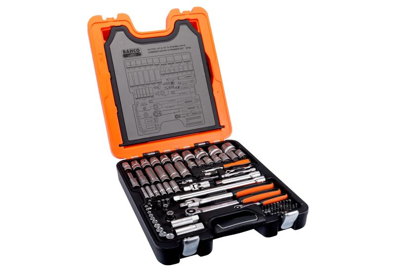 BAHCO - Jeu de douilles 1/4" et 1/2" avec jeu de clés mixtes - 103 pcs/coffret