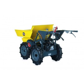Mini dumper PACLITE HTL350 4x4 chargé sur chantier - brouette à moteur Honda avec benne basculante