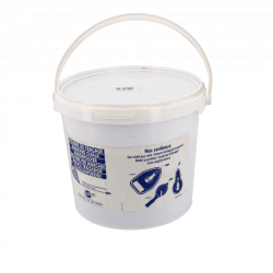 Seau de 5kg de poudre de traçage bleue Wilmart pour recharger les cordeaux de chantier.