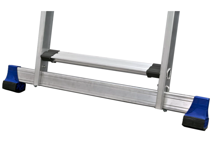 Barre stabilisatrice T-REX avec patins antidérapants vue sur fixation et appui au sol