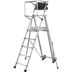 Plateforme individuelle roulante DUARIB T-REX 5 marches vue d’ensemble stabilisateurs déployés