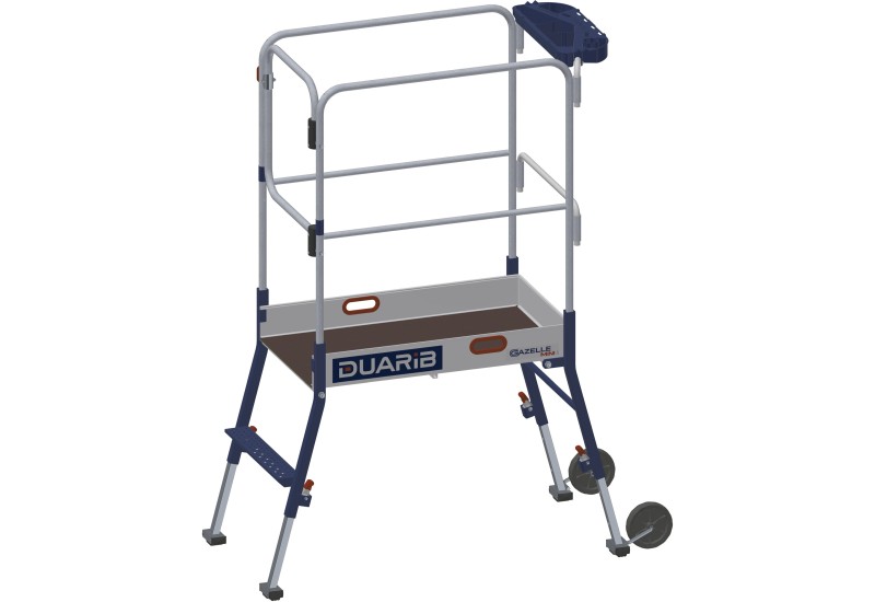 Plateforme gazelle Mini DUARIB 400720 vue globale avec plancher et garde-corps