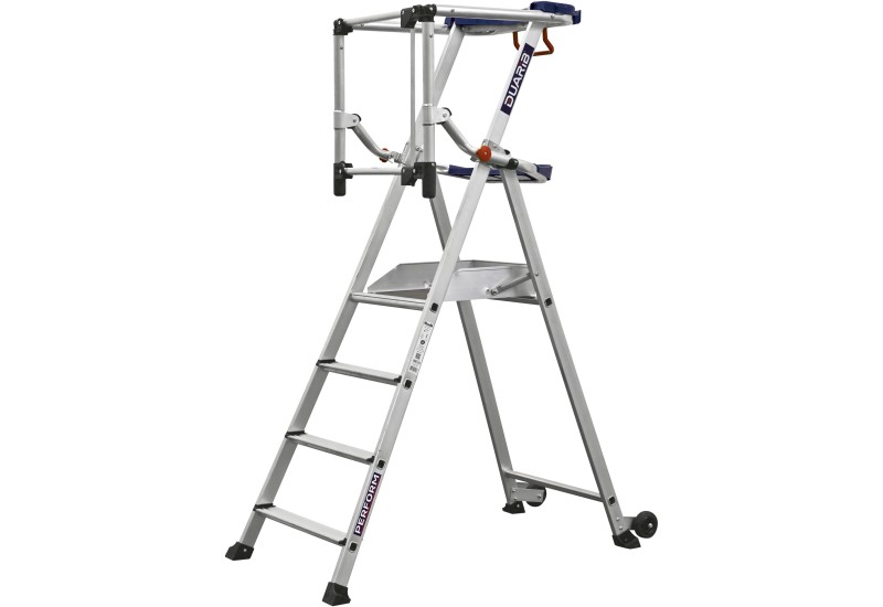 Zoom sur le plancher antidérapant 0,50 x 0,40 m avec plinthes intégrées (plateforme sécurisée)