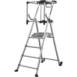 Plateforme DUARIB PERFORM F4 vue globale avec roues de déplacement et accès 4 marches