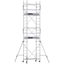 Échafaudage roulant DUARIB Altitude AC150 acier galvanisé, vue d’ensemble en configuration HP 4,50 m