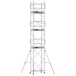 Échafaudage roulant DUARIB Altitude AC150 acier galvanisé, vue globale en configuration HP 6,70 m
